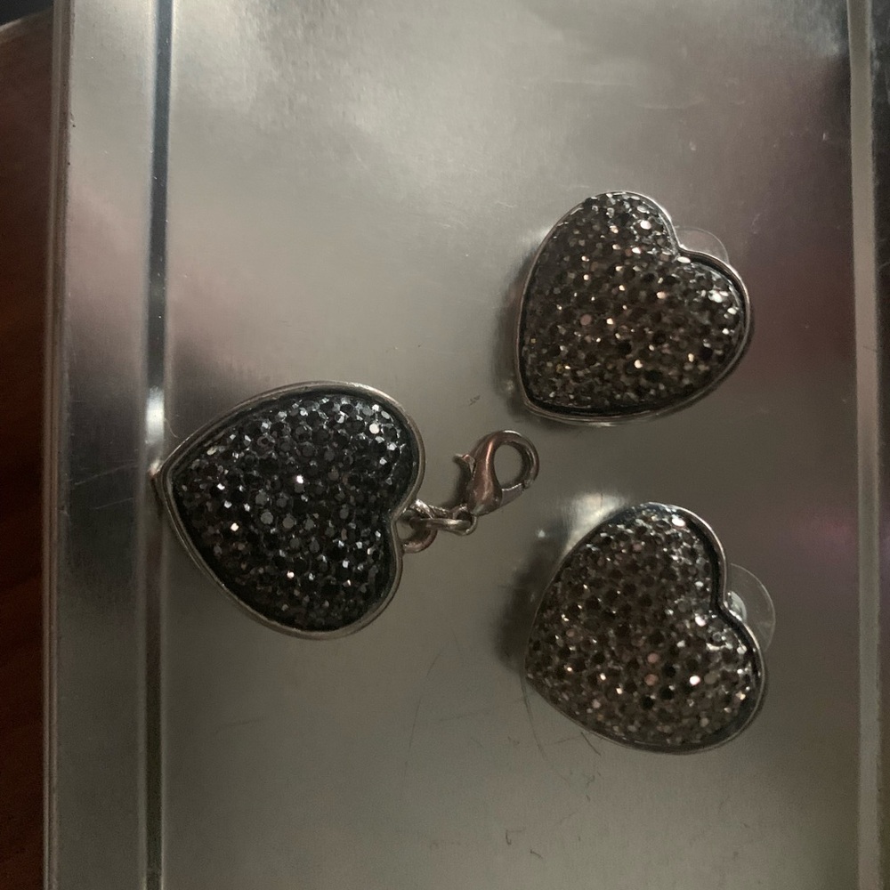 Silver Heart Jewelry Set